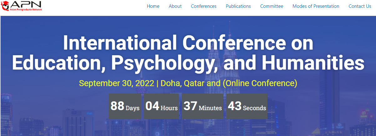 2022 The International Conference on Education, Psychology, and Humanities (ICEPH 2022), Online Event