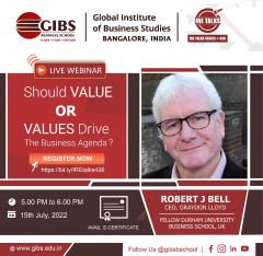 IRE Talks | SHOULD VALUE OR VALUES DRIVE THE BUSINESS AGENDA | GIBS Bangalore | Webinar Session