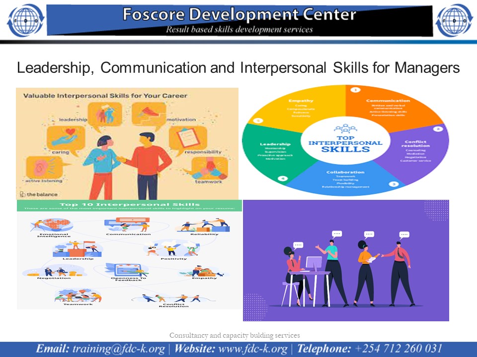 Leadership, Communication and Interpersonal Skills for Managers, Mombasa city, Mombasa county,Mombasa,Kenya