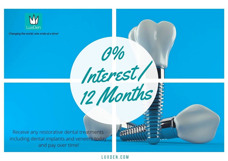 LuxDen Dental Center offers interest-free financing., Online Event
