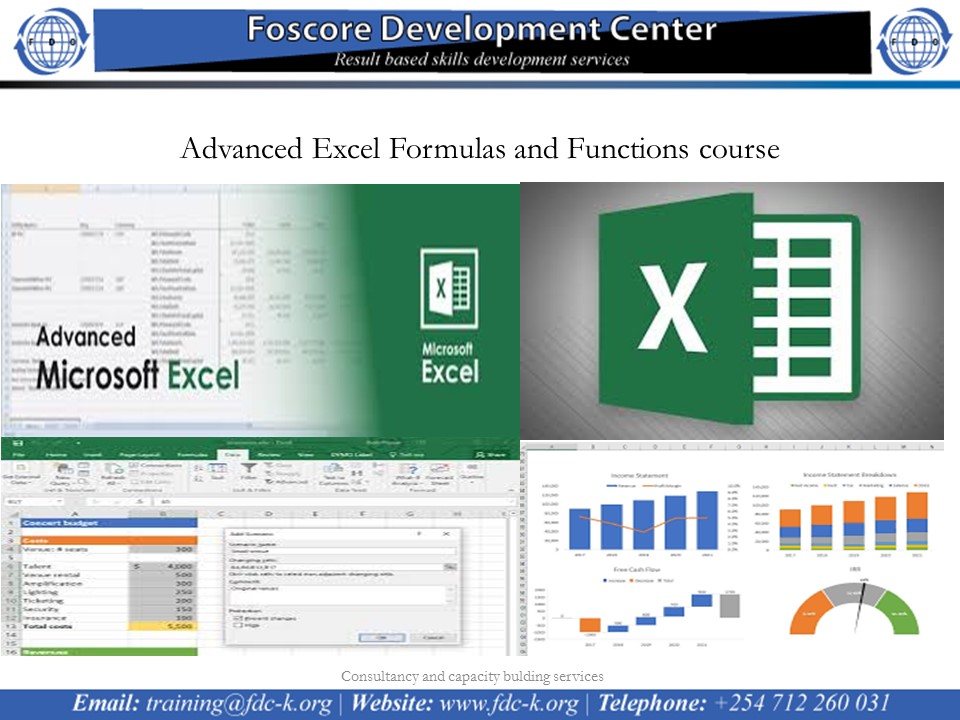 Advanced Excel Formulas and Functions course, Nairobi, Nairobi County,Nairobi,Kenya
