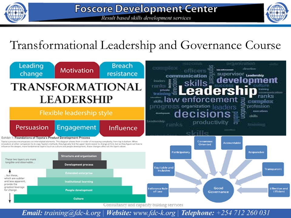 Transformational Leadership and Governance Course, Nairobi, Nairobi County,Nairobi,Kenya