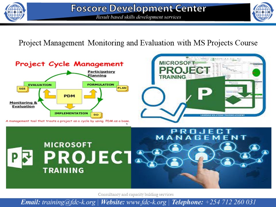 Project Management Monitoring and Evaluation with MS Projects Course, Nairobi, Nairobi County,Nairobi,Kenya