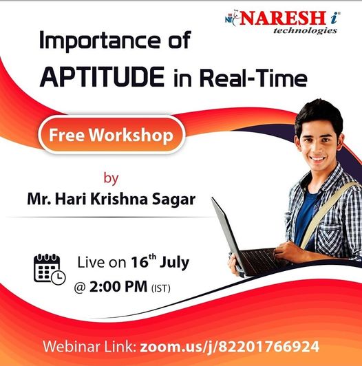Attend Free Workshop On the Importance of Aptitude in Real-time, Online Event