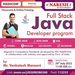 Free Demo On Full Stack Java Developer Program Training in NareshIT