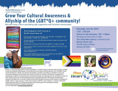 Grow Your Cultural Awareness of the LGBT*Q+ Community July 30, 2022, 1pm -3:30pm