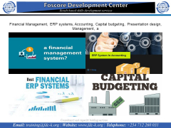 Financial Management, ERP systems, Accounting, Capital budgeting, Presentation design, Management, a