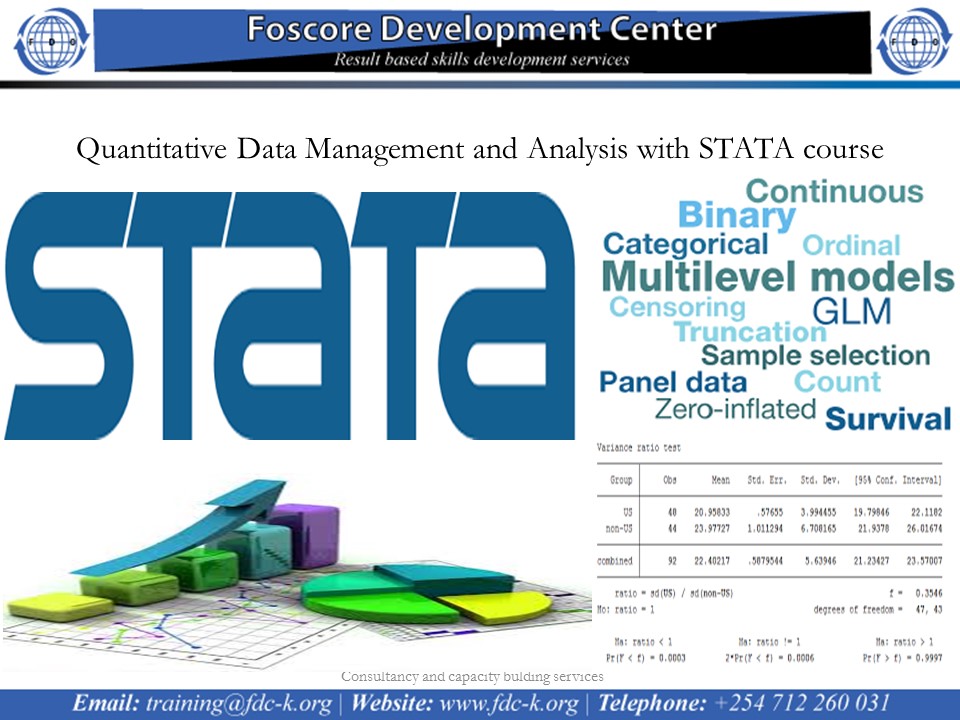 Quantitative Data Management and Analysis with STATA 1, Nairobi, Nairobi County,Nairobi,Kenya