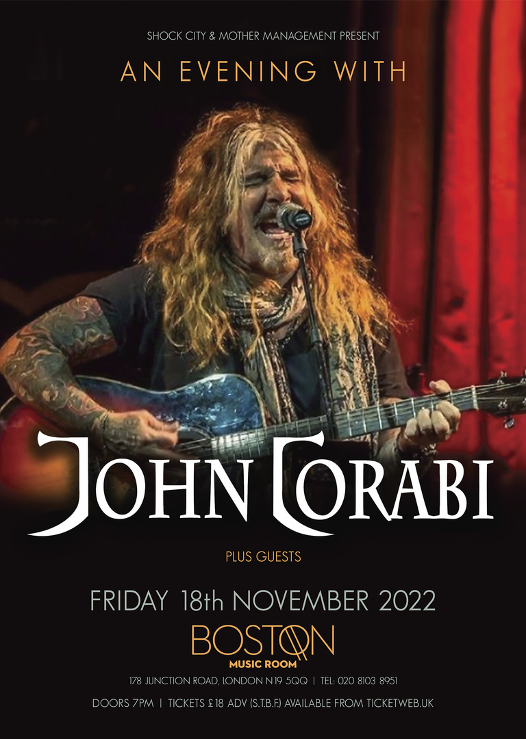 JOHN CORABI at Boston Music Room - London, Greater London, England, United Kingdom