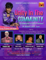 MINISTRY GOING FORTH PRESENTS: UNITY IN THE COMMUNITY: A SCHOOL SUPPLY DRIVE FOR ANTIOCH COMMUNITIES