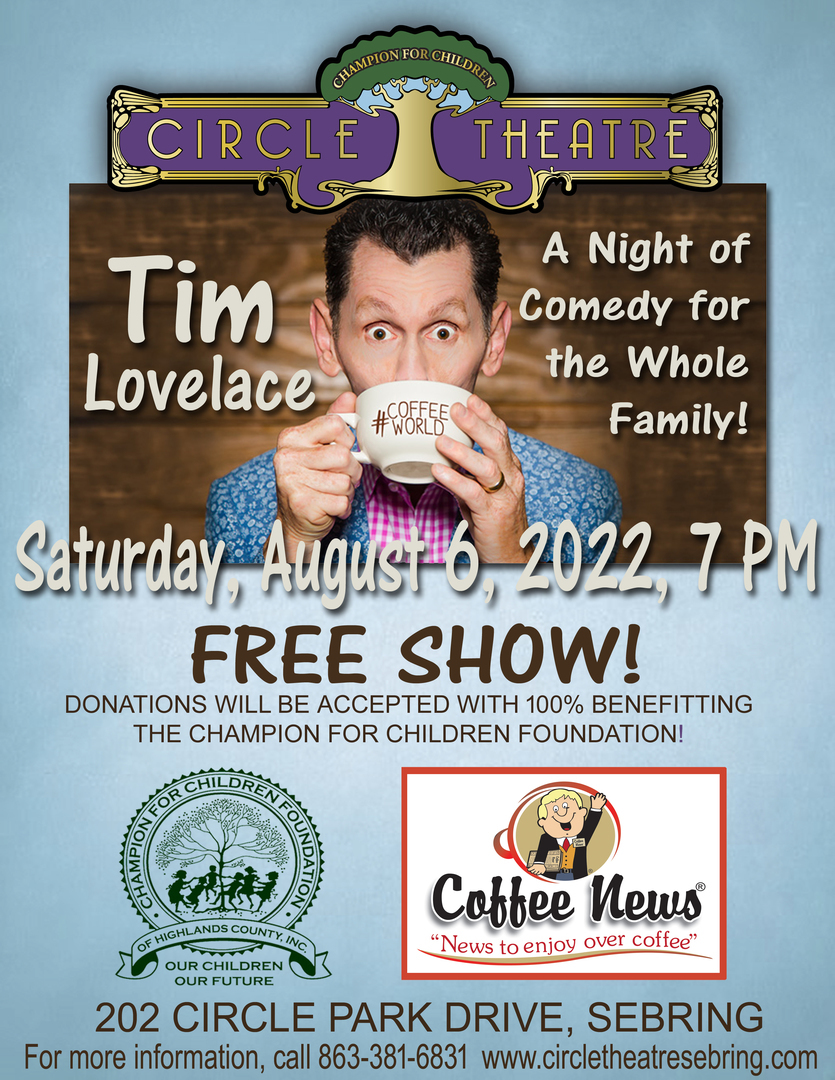 Comedian TIM LOVELACE, Sebring, Florida, United States