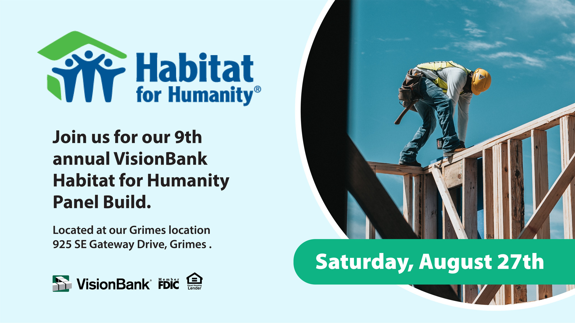 VisionBank Habitat For Humanity Panel Build, Grimes, Iowa, United States