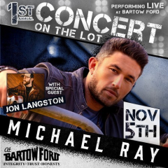 The Concert on the Lot: Michael Ray Performs Live at Bartow Ford--Nov. 5