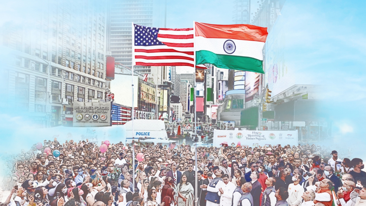 The Indian Khadi National Flag Hoisting At Times Square NY, Online Event
