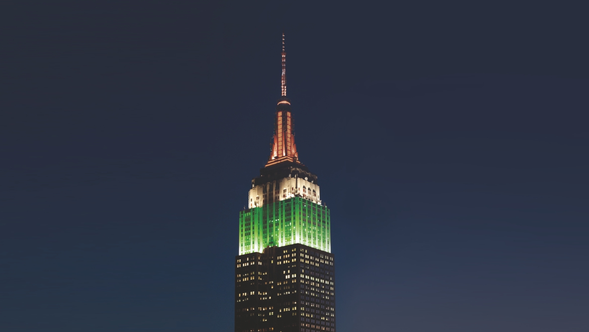 Empire State Building Indian Tri-color Lighting, New York, United States