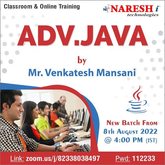 Attend Free Demo On Advanced Java by Mr. Venkatesh Manasani, Online Event