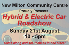 New Milton community Centre hosts the 1st Hybrid and Electric Car Roadshow.