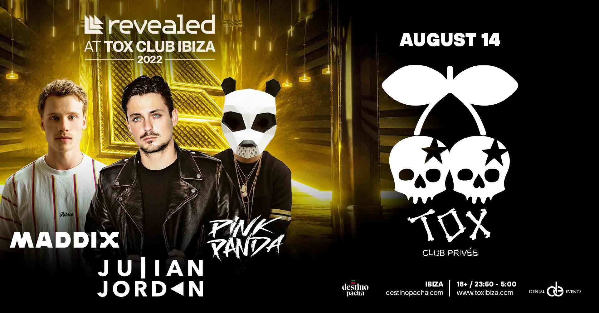 Revealed Ibiza presents Julian Jordan , Maddix and Pink Panda, Talamanca, Spain