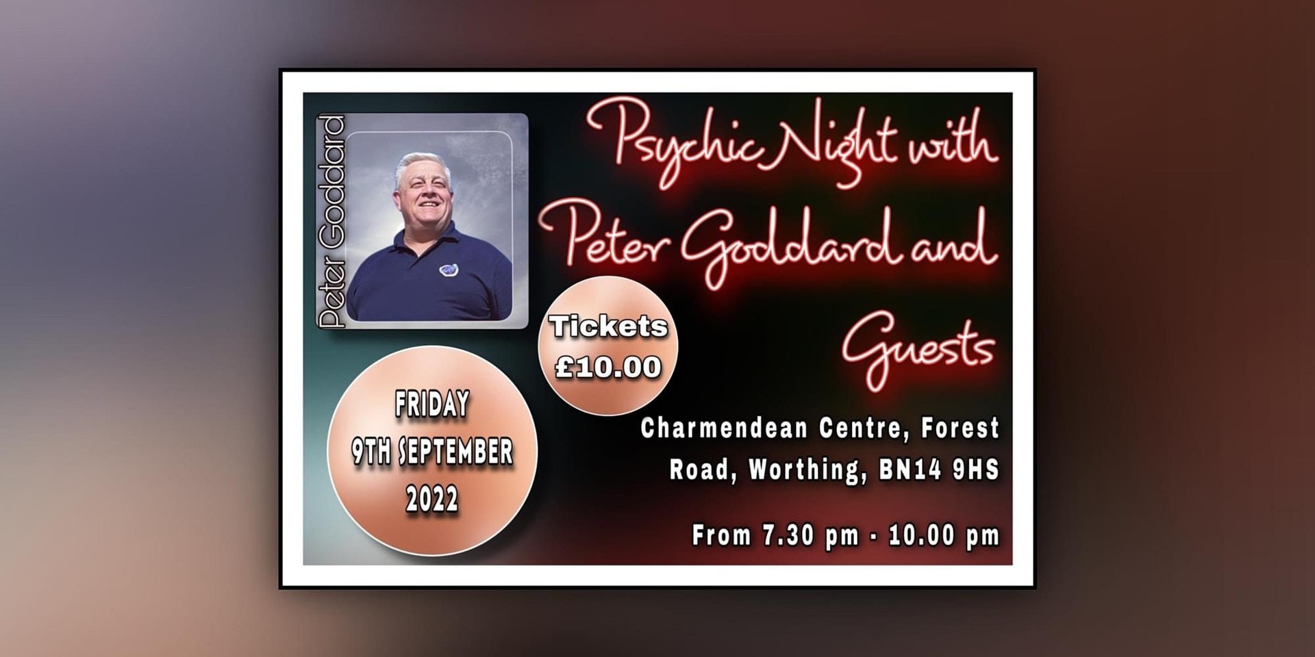 Psychic night of entertainment with Peter Goddard, Worthing, West Sussex, United Kingdom