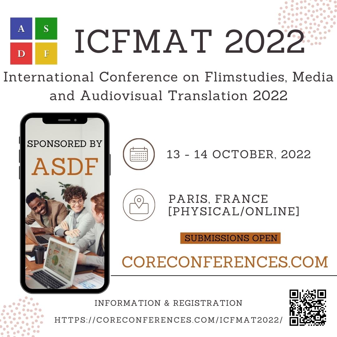 International Conference on Flimstudies, Media and Audiovisual Translation 2022, Paris, France