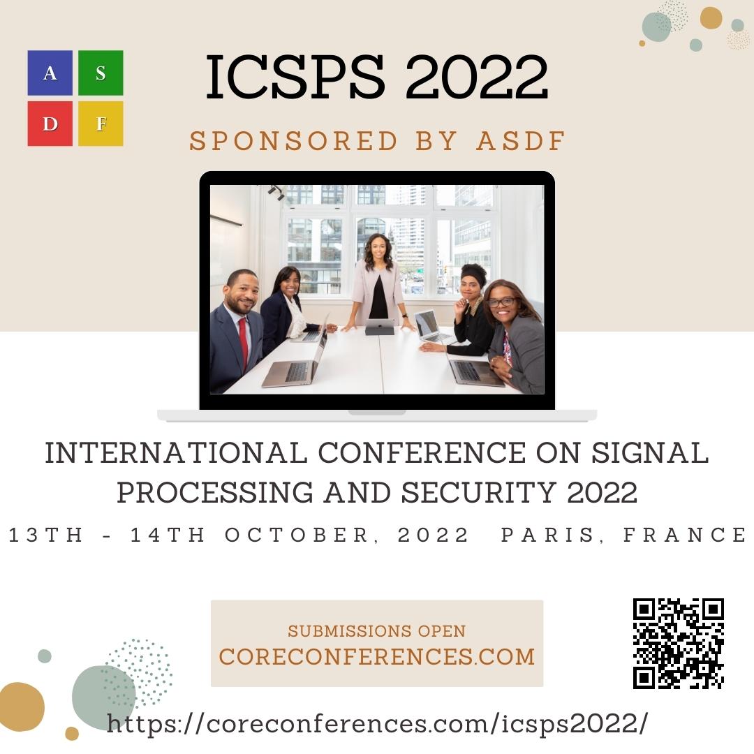 International Conference on Signal Processing and Security 2022, Paris, France