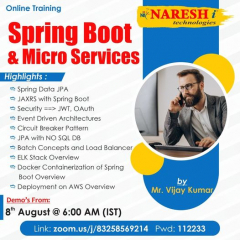 Free Demo On Spring Boot & MicroServices Online Course in NareshIT