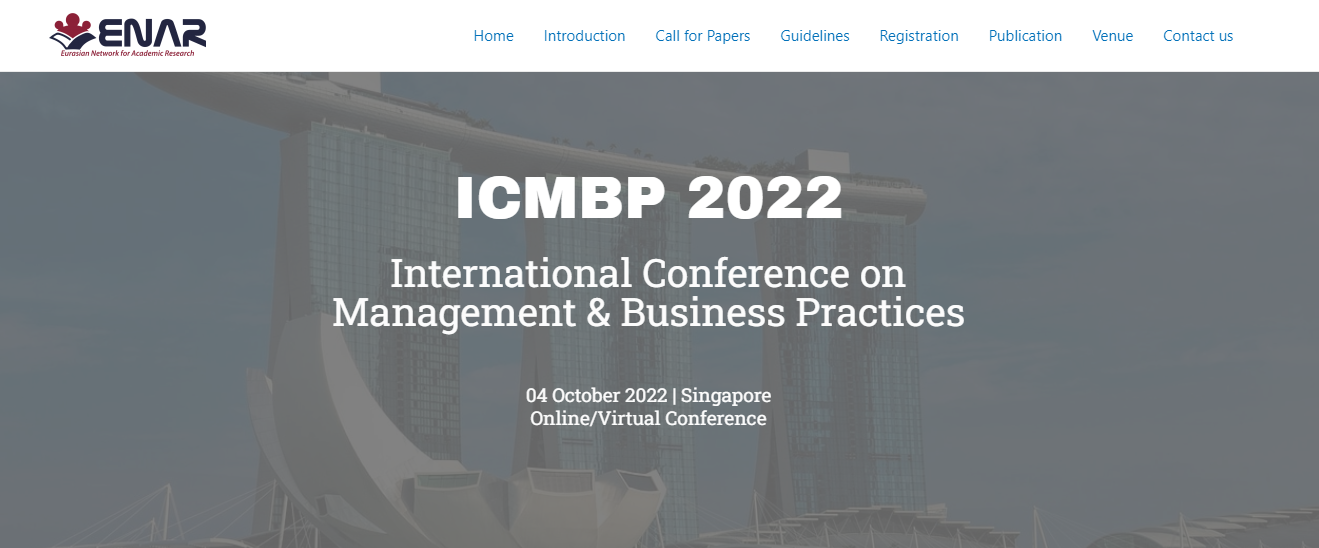 Singapore International Conference on Management & Business Practices (ICMBP) Scopus indexed, Online Event