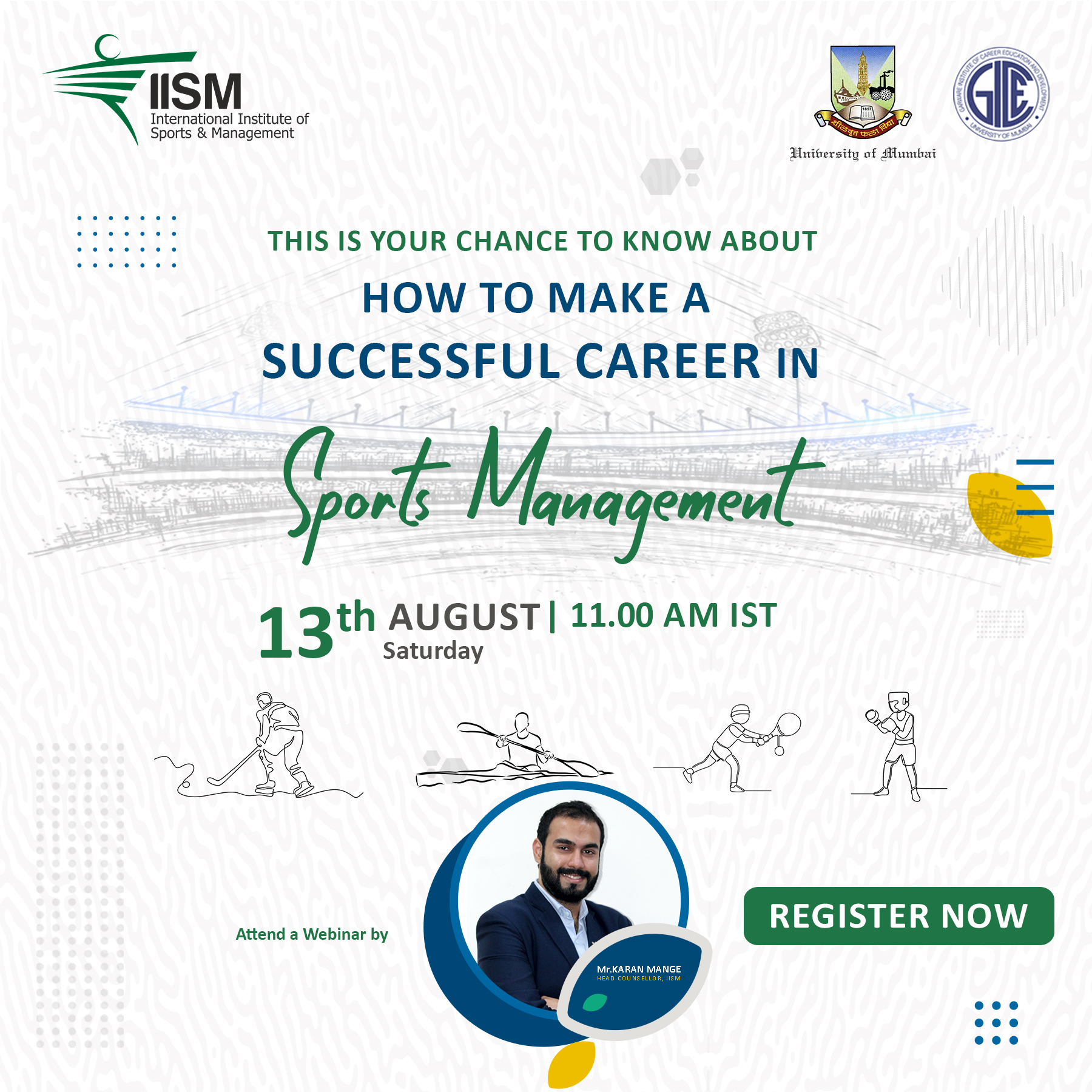 How to make a successful career in Sports Management Webinar, Online Event