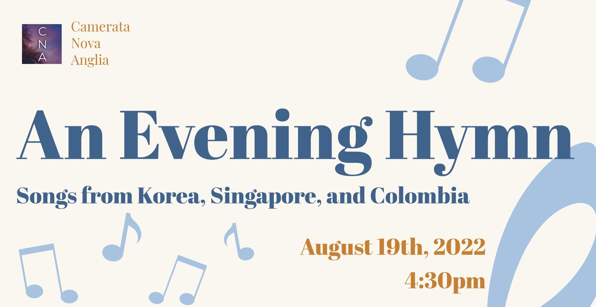 An Evening Hymn: Songs from Korea, Singapore, and Colombia, Cambridge, Massachusetts, United States