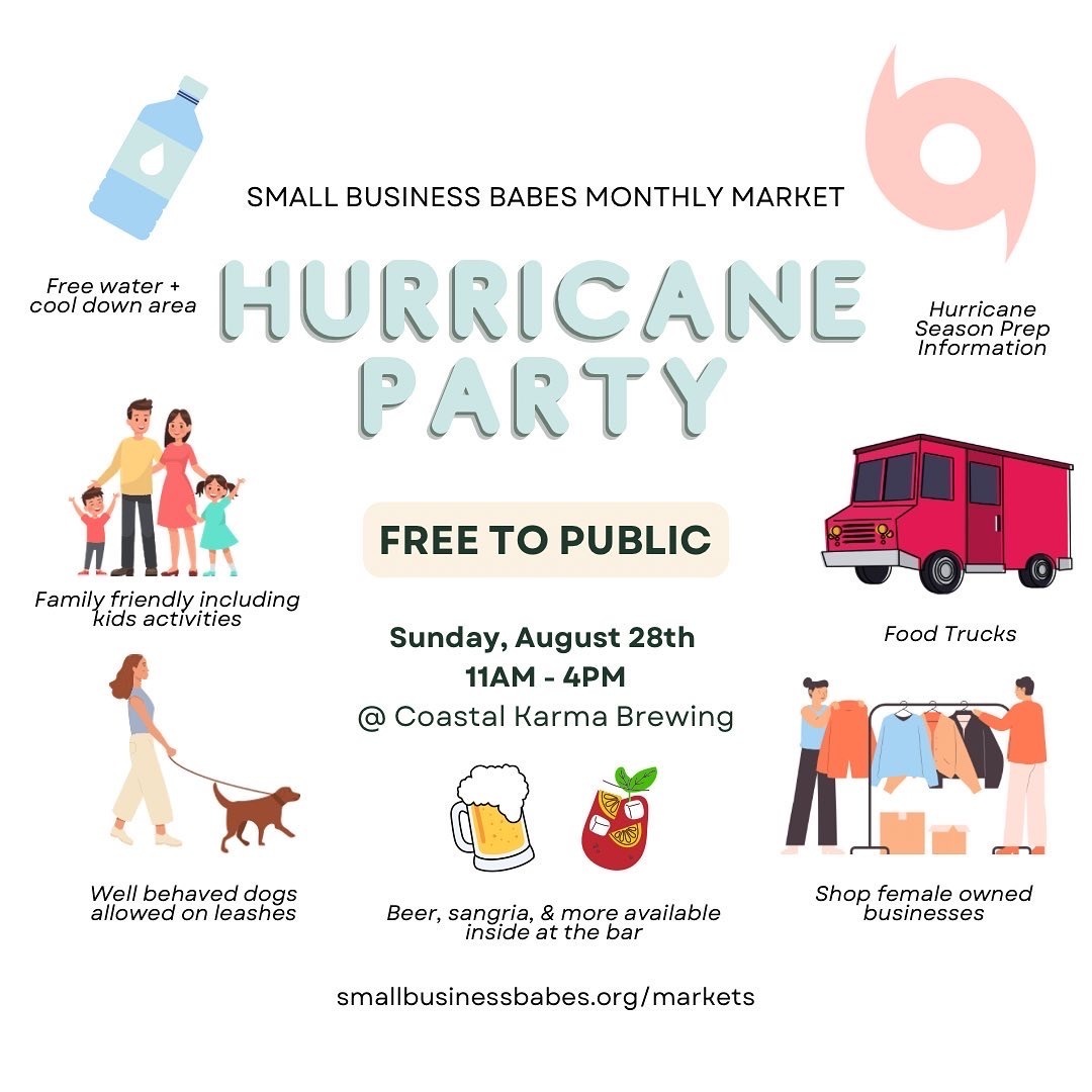 Small Business Babes Hurricane Party Market, Lake Park, Florida, United States