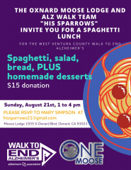 Spaghetti Dinner for Walk to END Alzheimer's