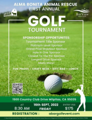Alma Bonita Animal Rescue 1st Annual Charity Golf Event - September 16th - Bay View Golf Club