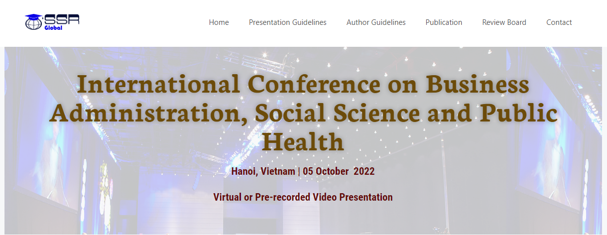 Hanoi International Conference on Business Administration, Social Science and Public (ICBASPH) Scopus indexed, Online Event