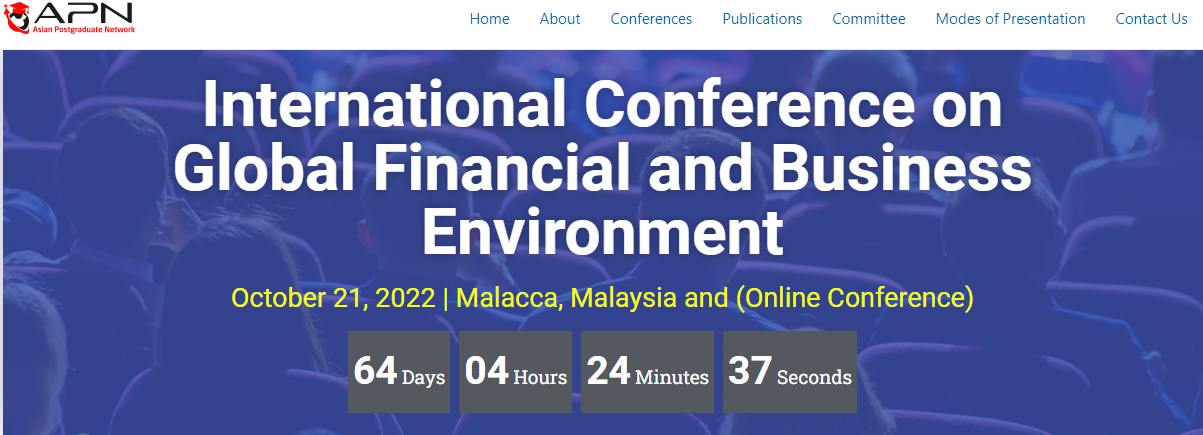 2022 The International Conference on Global Financial and Business Environment (ICGFBE 2022), Online Event