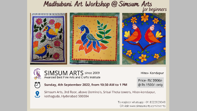 Madhubani Art Workshop @ Simsum Arts, Hyderabad, Telangana, India