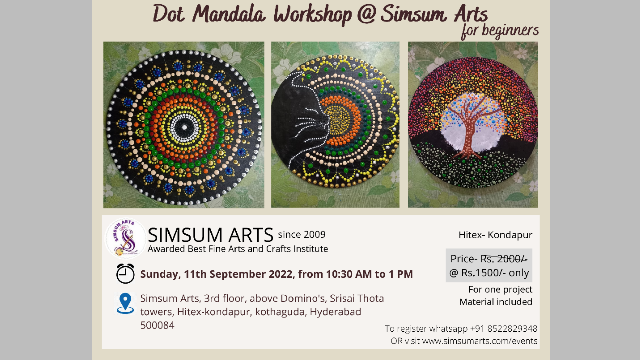 Dot Mandala Workshop @ Simsum Arts, Hyderabad, Telangana, India