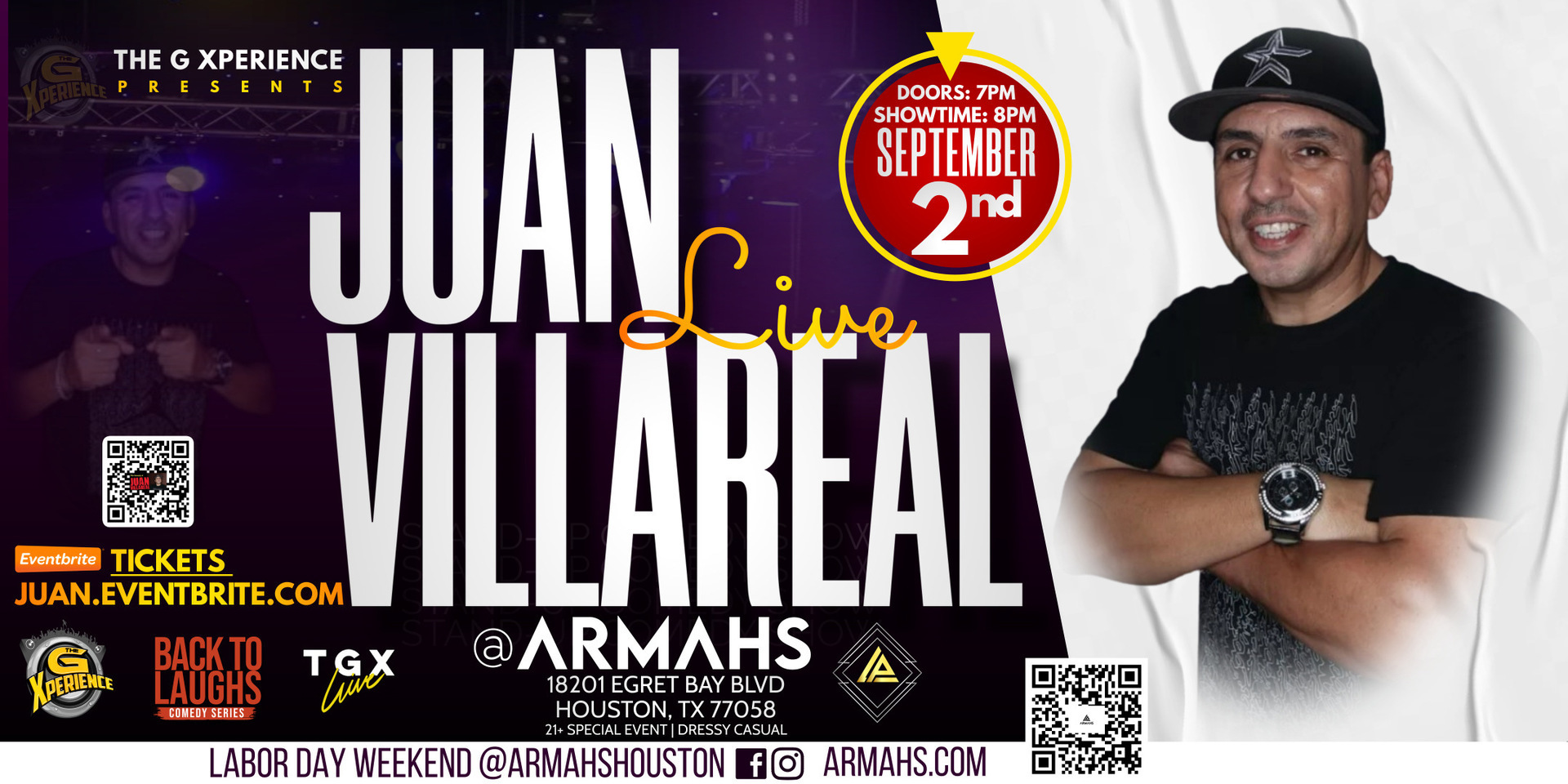 Live Standup Comedy starring JUAN VILLAREAL live in Houston Bay Area, Houston, Texas, United States