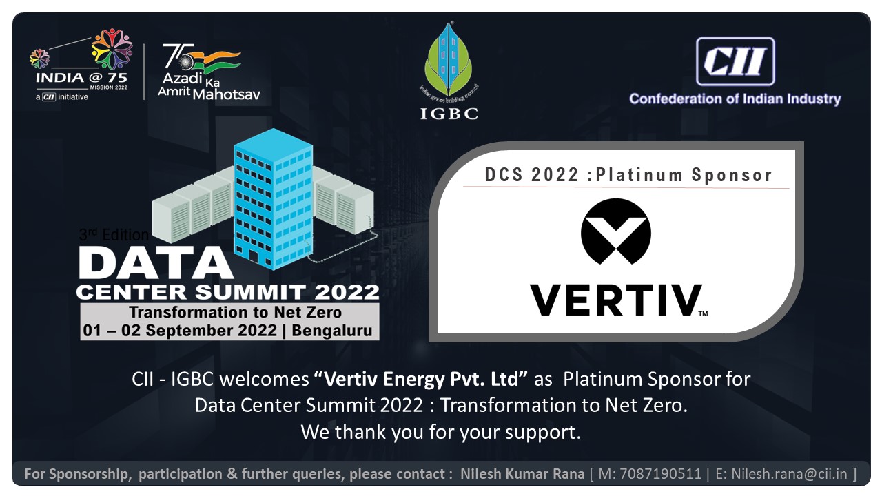 IGBC welcomes ‘Vertiv Energy Pvt. Ltd’ as Platinum sponsor, Bangalore, Karnataka, India