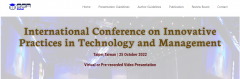 International Conference on Innovative Practices in Technology and Management in Taipei 2022
