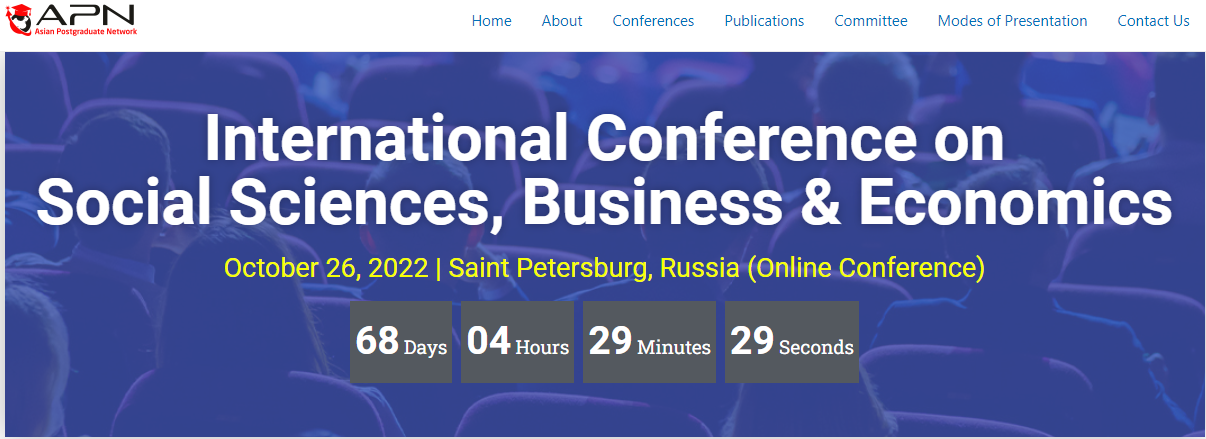 CFP: Social Sciences, Business & Economics - International Conference (ICSBE 2022), Online Event