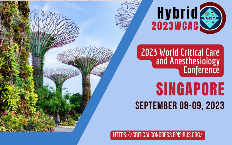 2023 World Critical Care and Anesthesiology Conference, Singapore, Central, Singapore