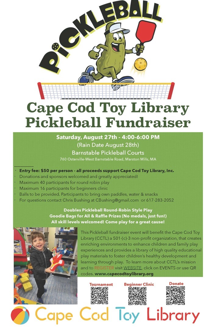 Cape Cod Toy Library PickleBall Fundraiser, Marstons Mills, Massachusetts, United States