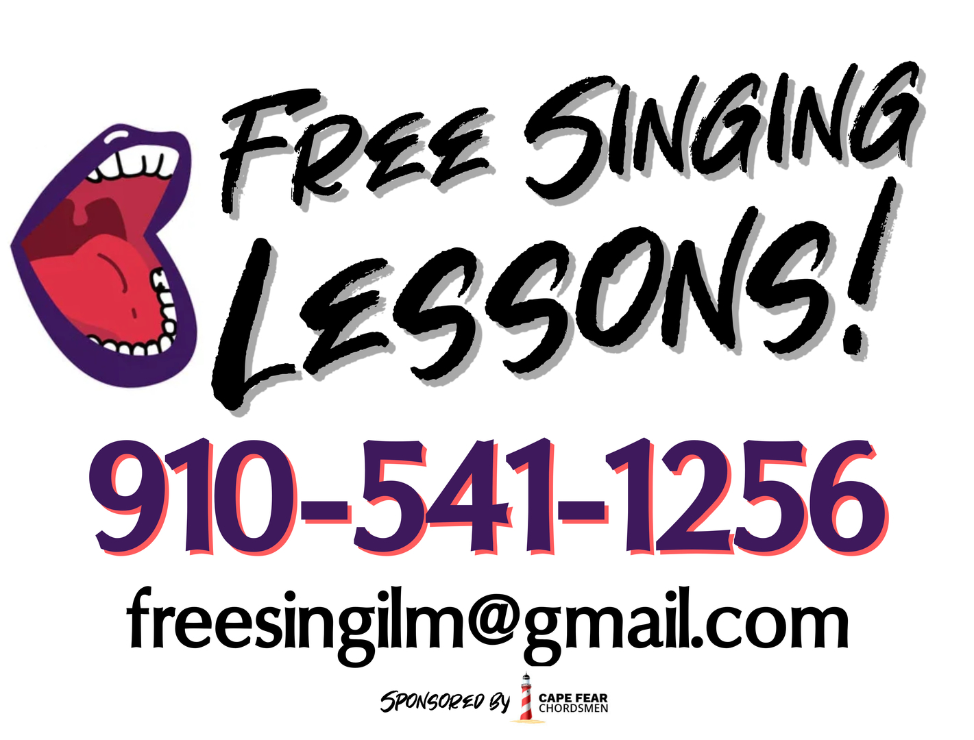Free Singing Lessons, Wilmington, North Carolina, United States