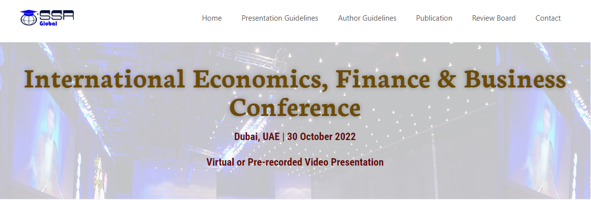Dubai International Economics, Finance & Business Conference (IEFBC) Scopus indexed, Online Event
