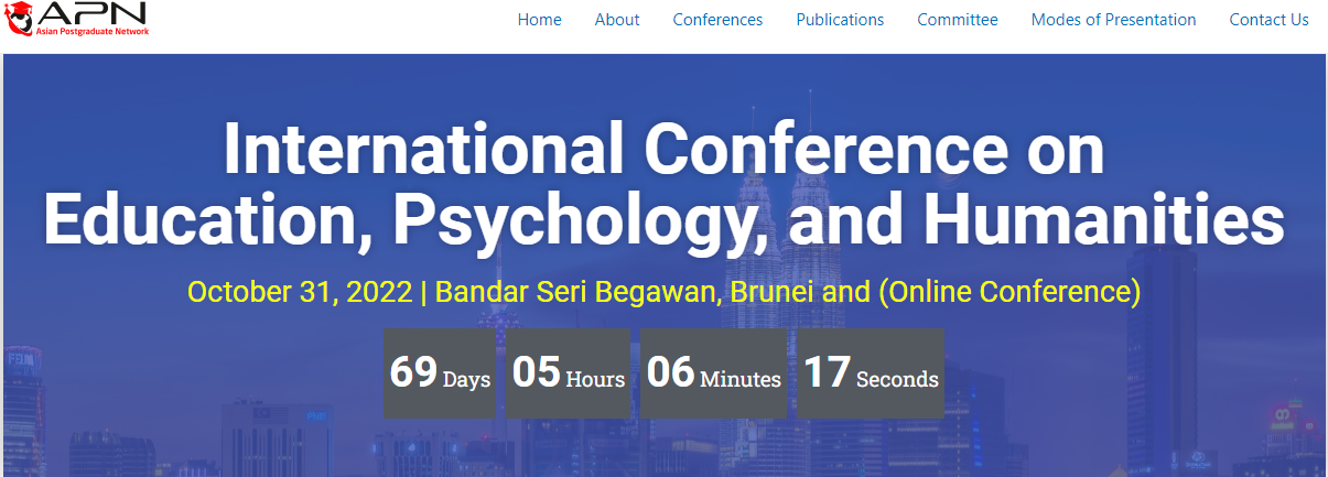 [Virtual] International Conference on Education, Psychology, and Humanities, Online Event