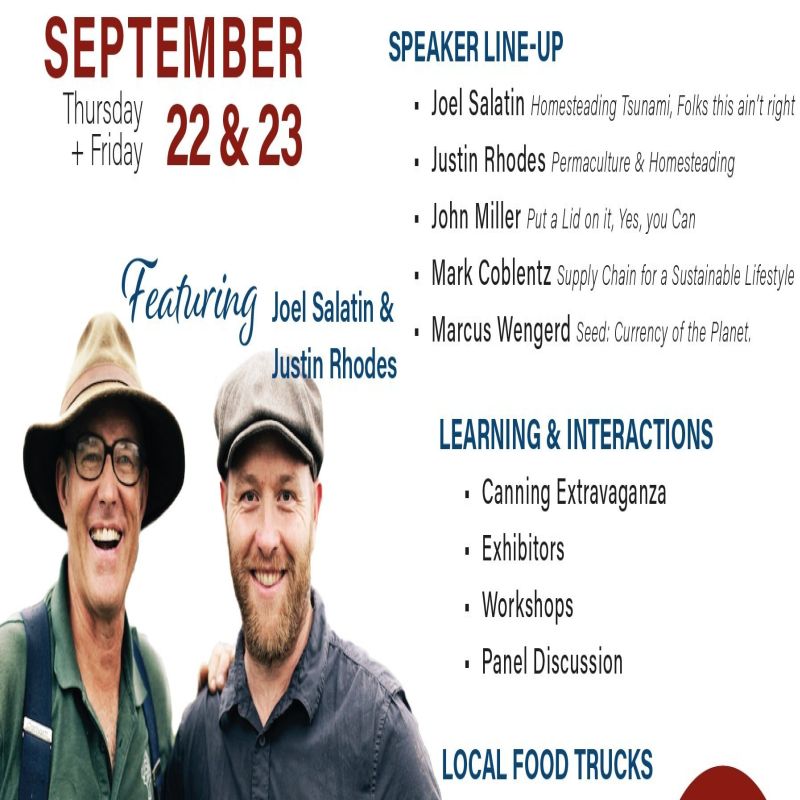 Superb Food Independence Summit, Sept 2223, 2022, Timbercrest Camp and