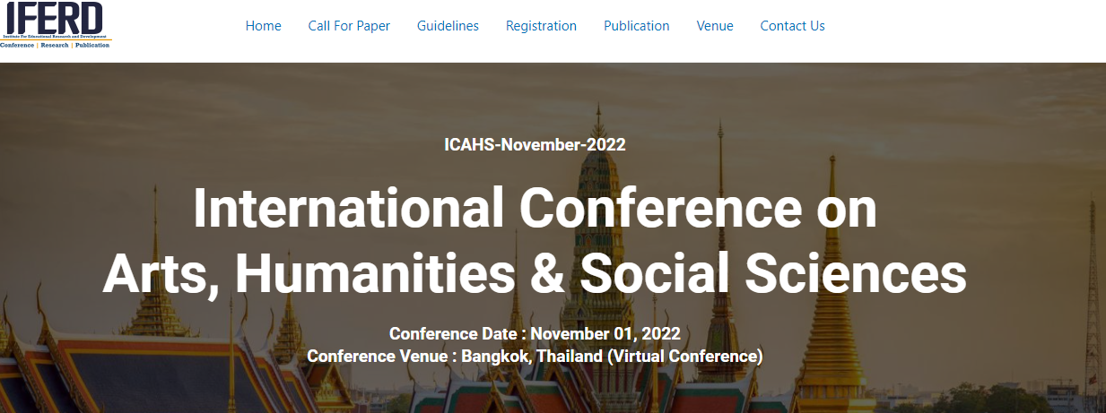 [ICAHS Virtual] International Conference on Arts, Humanities & Social Sciences, Online Event
