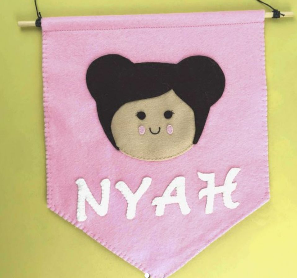 MAKE YOUR OWN MINI PERSONALISED BANNER WITH THIMBLE AND DOLL, London, England, United Kingdom