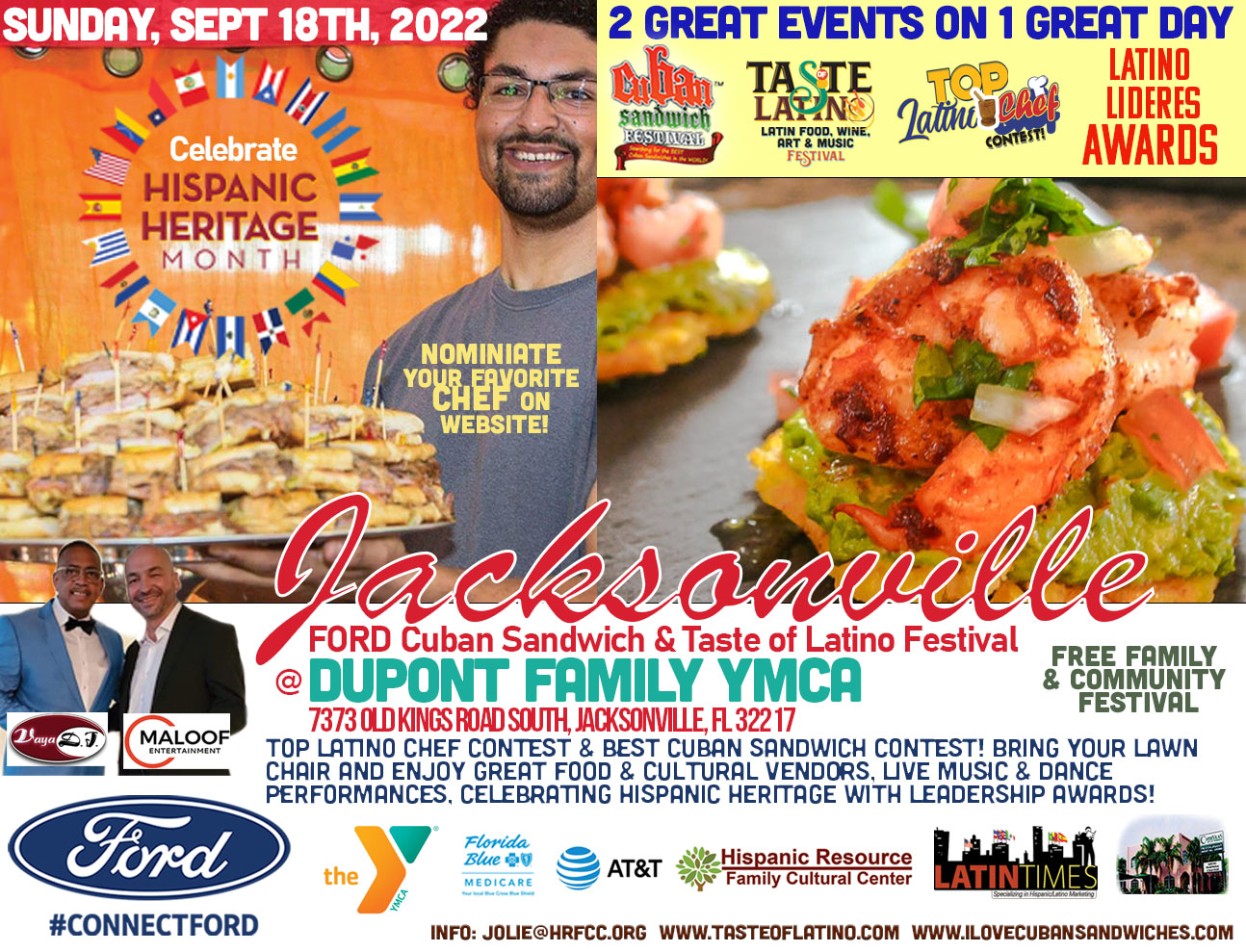 Kick Off Hispanic Heritage Jacksonville, FL FORD Cuban Sandwich & Taste of Latino Festival, Duval, Florida, United States