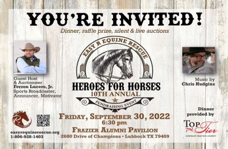 10th Annual Heroes for Horses Fundraiser for Easy R Equine Rescue, Lubbock, Texas, United States
